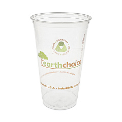 Pactiv Evergreen EarthChoice Compostable Cold Cup, 24 oz, Clear/Printed, 580/Carton (YPLA24CEC)