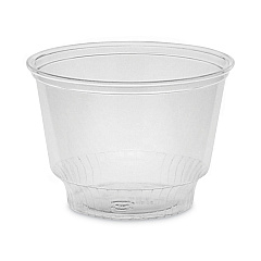 Pactiv Evergreen EarthChoice Recycled Clear Plastic Sundae Dish, 8 oz, 4" dia x 3"h, Clear, 60/Bag, 15 Bags/Carton (YPS8C)