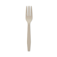 Pactiv Evergreen EarthChoice PSM Cutlery, Heavyweight, Fork, 6.88", Tan, 1,000/Carton (YPSMFTEC)