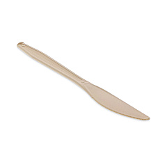 Pactiv Evergreen EarthChoice PSM Cutlery, Heavyweight, Knife, 7.5", Tan, 1,000/Carton (YPSMKTEC)