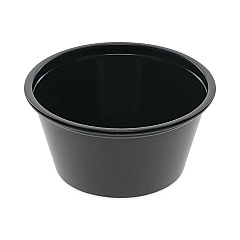 Pactiv Evergreen Plastic Portion Cup, 2 oz, Black, 200/Bag, 12 Bags/Carton (YS200E)