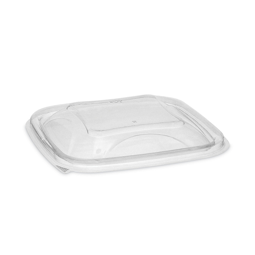 Pactiv Evergreen EarthChoice Recycled PET Container Lid, For 8/12/16 oz Container Bases, 5.5 x 5.5 x 0.38, Clear, 504/Carton (YSACLD05)