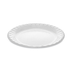 Pactiv Evergreen Placesetter Deluxe Laminated Foam Dinnerware, Plate, 8.88" dia, White, 500/Carton (YTK100090000)