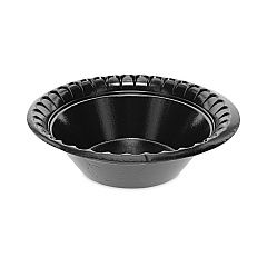 Pactiv Evergreen Placesetter Deluxe Laminated Foam Dinnerware, Bowl, 12 oz, 6" dia, Black, 1,000/Carton (YTKB00120000)