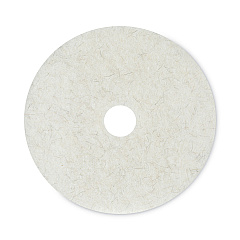 Boardwalk Natural Burnishing Floor Pads, 20" Diameter, White, 5/Carton (BWK4020NAT)