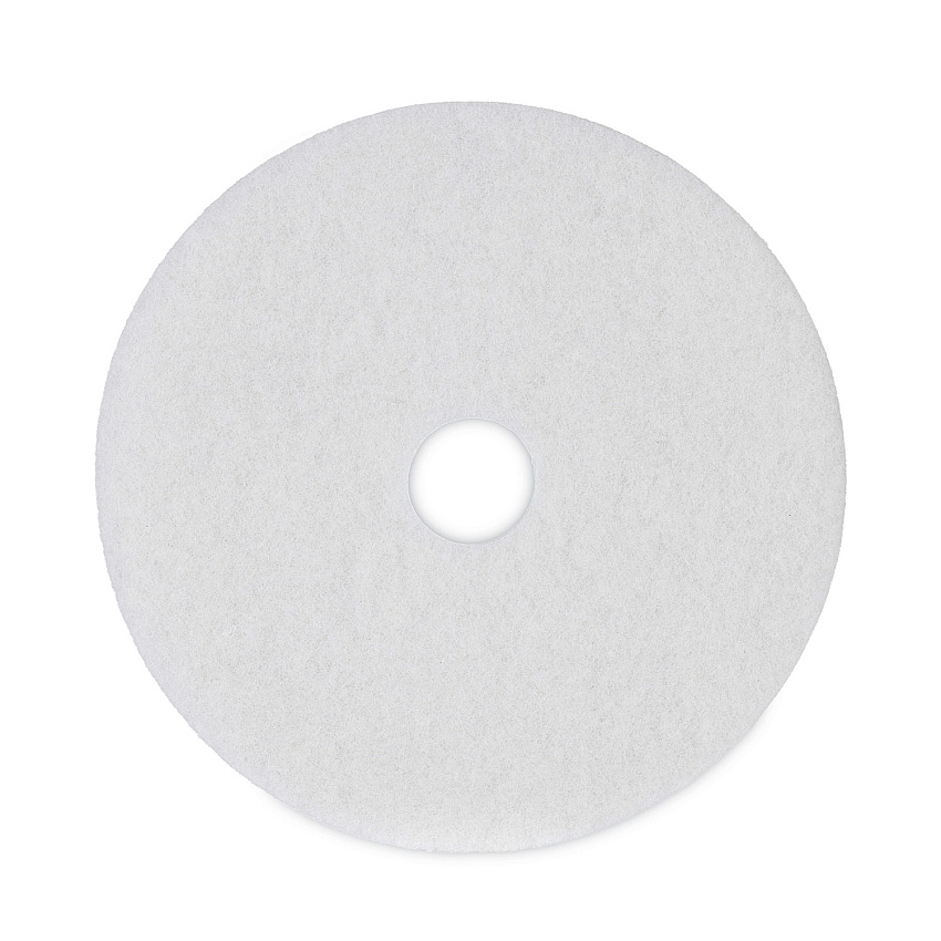 Boardwalk Polishing Floor Pads, 19" Diameter, White, 5/Carton (BWK4019WHI)