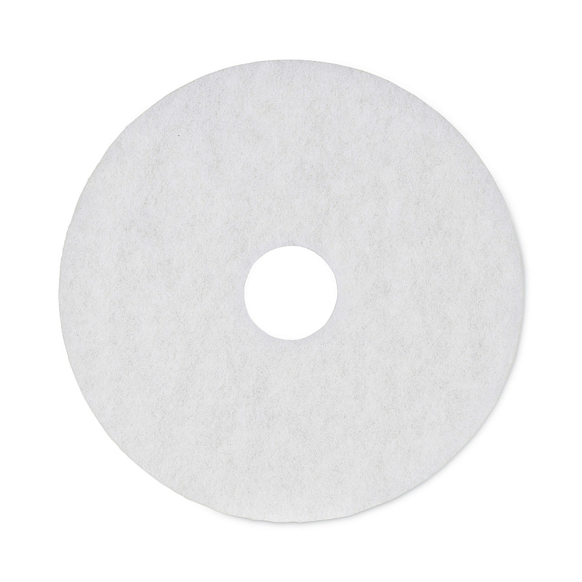 Boardwalk Polishing Floor Pads, 16" Diameter, White, 5/Carton (BWK4016WHI)