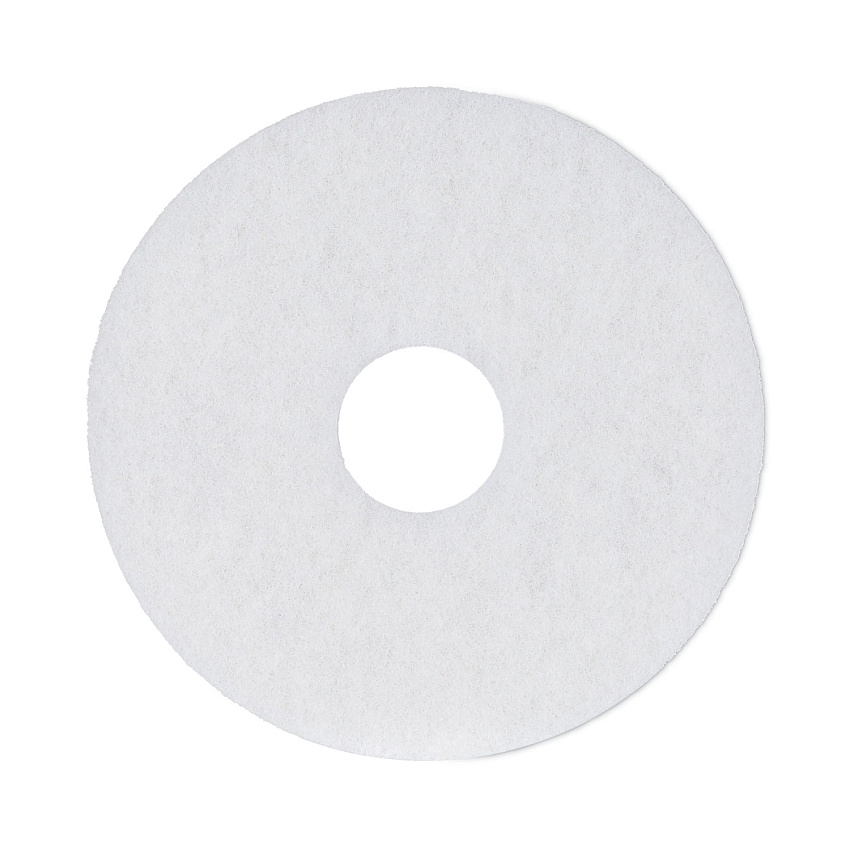 Boardwalk Polishing Floor Pads, 13" Diameter, White, 5/Carton (BWK4013WHI)