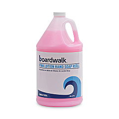 Boardwalk Mild Cleansing Pink Lotion Soap, Cherry Scent, Liquid, 1 gal Bottle, 4/Carton (BWK410CT)