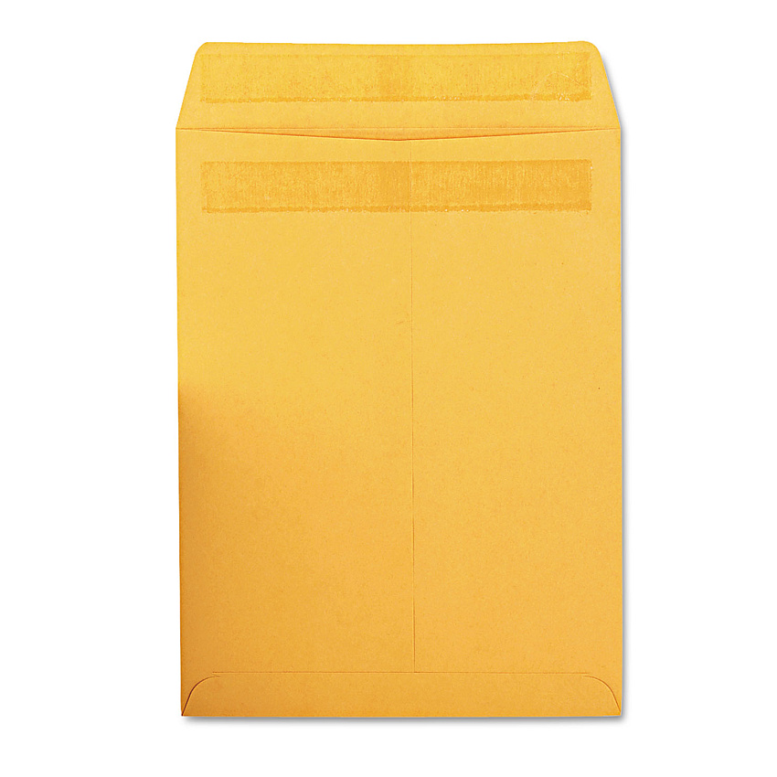 Quality Park Redi-Seal Catalog Envelope, #10 1/2, Cheese Blade Flap, Redi-Seal Closure, 9 x 12, Brown Kraft, 100/Box (43567)