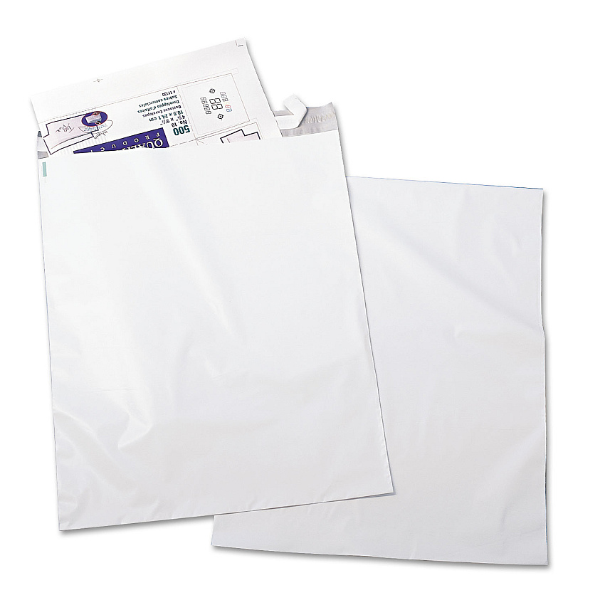 Quality Park Redi-Strip Poly Mailer, #6, Square Flap, Redi-Strip Closure, 14 x 19, White, 100/Pack (45235)