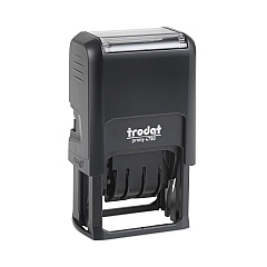 Trodat Printy Economy Date Stamp, Self-Inking, 1.63" x 1", Blue/Red (E4752)