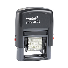 Trodat Printy Self-Inking Stamp, 12 Selectable Messages, 1.25" x 0.38", Red (E4822)