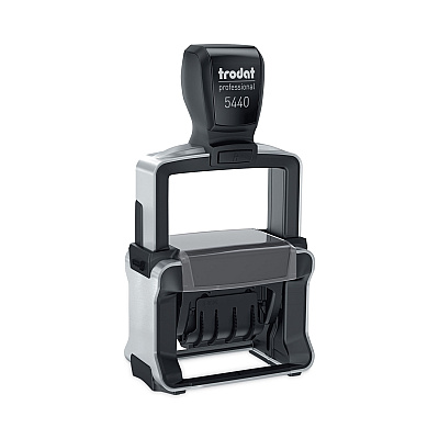 Trodat Professional 5-in-1 Date Stamp, Self-Inking, 1.13" x 2", Blue/Red (T5444)