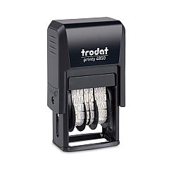 Trodat Printy Economy Micro 5-in-1 Date Stamp, Self-Inking, 0.75" x 1", Blue/Red (E4853L)
