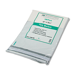 Quality Park Redi-Strip Poly Mailer, #5, Square Flap, Redi-Strip Closure, 12 x 15.5, White, 100/Pack (46199)