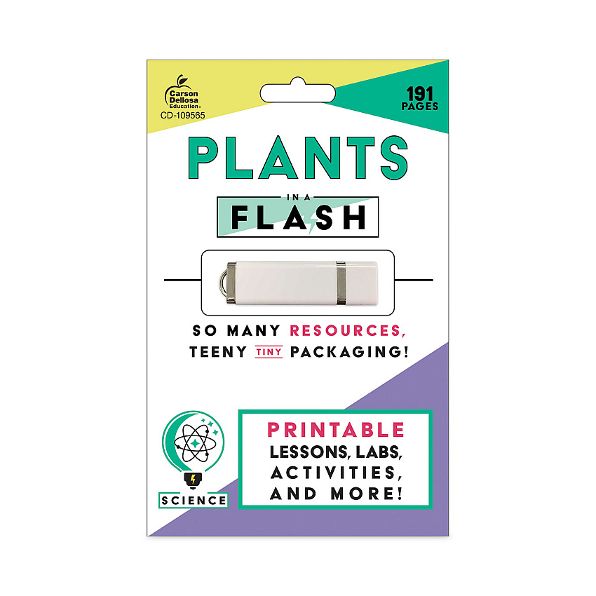 Carson-Dellosa Education In a Flash USB, Plants, Ages 5-8, 191 Pages (109565)