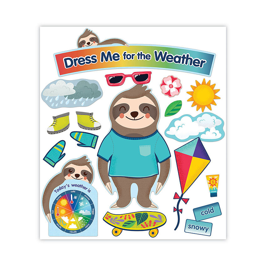Carson-Dellosa Education Curriculum Bulletin Board Set, Dress Me for the Weather, 54 Pieces (110487)