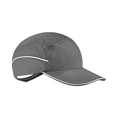 ergodyne Skullerz 8965 Lightweight Bump Cap Hat with LED Lighting, Long Brim, Black (23369)