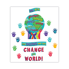 Carson-Dellosa Education Motivational Bulletin Board Set, One World, 47 Pieces (110488)