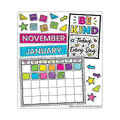 Carson-Dellosa Education Calendar Bulletin Board Set, Kind Vibes, 129 Pieces (110522)