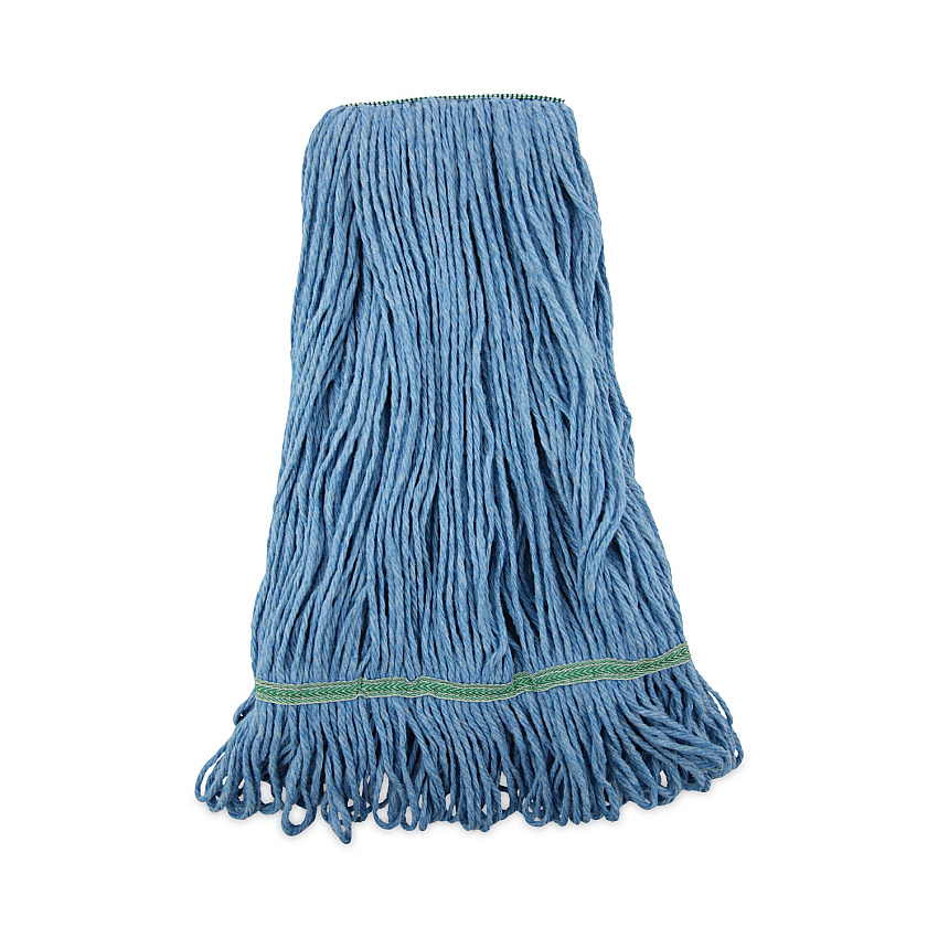 Boardwalk Super Loop Wet Mop Head, Cotton/Synthetic Fiber, 1" Headband, Medium Size, Blue, 12/Carton (BWK502BLNBCT)