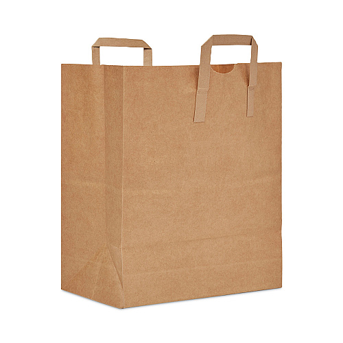 AJM Packaging Corporation Handle Bag, 17.75 x 21, Brown, 400/Bundle (SK1670EZ)