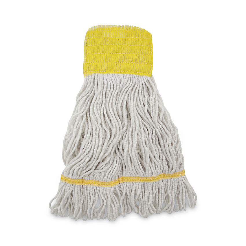 Boardwalk Super Loop Wet Mop Head, Cotton/Synthetic Fiber, 5" Headband, Small Size, White, 12/Carton (BWK501WH)