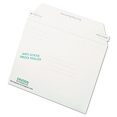 Quality Park Antistatic Fiberboard Disk CD/DVD Mailer, Cheese Blade Flap, Closure, 6 x 8.63, White, 25/Box (64126)