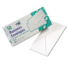 Quality Park White Wove Business Envelope Convenience Packs, #10, Bankers Flap, Gummed Closure, 4.13 x 9.5, White, 50/Box (69016)