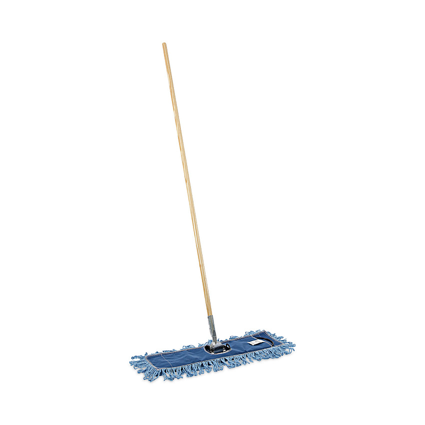 Boardwalk Dry Mopping Kit, 24 x 5 Blue Synthetic Head, 60" Natural Wood/Metal Handle (BWKHL245BSPC)