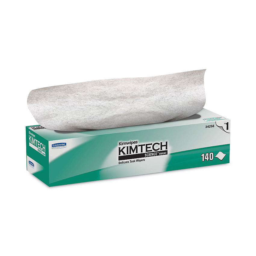 Kimtech Kimwipes Delicate Task Wipers, 1-Ply, 14.7 x 16.6, White, 144/Box (34256BX)