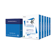 Hammermill Great White 30 Recycled Print Paper, 92 Bright, 20 lb Bond Weight, 8.5 x 11, White, 500 Sheets/Ream, 5 Reams/Carton (86710)