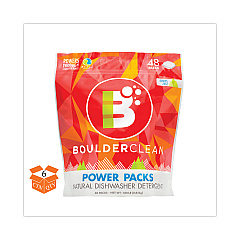 Boulder Clean Dishwasher Detergent Power Packs, Citrus Zest, 48 Tab Pouch, 6/Carton (003663CT)