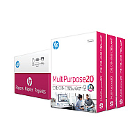 HP MultiPurpose20 Paper, 96 Bright, 20lb, 8.5 x 11, White, 500 Sheets/Ream, 3 Reams/Carton (112530)