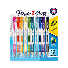 Paper Mate Clear Point Mechanical Pencil, 0.7 mm, HB (#2), Black Lead, Assorted Barrel Colors, 10/Pack (2164121)