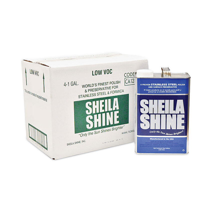 Sheila Shine Low VOC Stainless Steel Cleaner and Polish, 1 gal Can, 4/Carton (SSCA128)