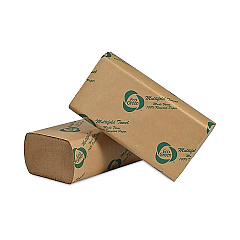 Eco Green Recycled Multifold Paper Towels, 1-Ply, 9.5 x 9.5, Natural Kraft, 250/Pack, 16 Packs/Carton (APVEK416)
