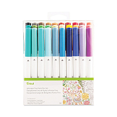 Cricut Ultimate Porous Point Pens, Stick, Fine 0.4 mm, Assorted Ink, White Barrel, 30/Pack (2004060)