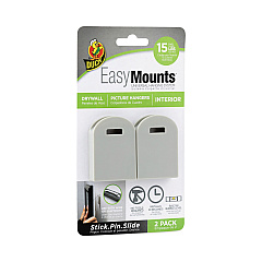 Duck EasyMounts Small Picture Hanger, 15 lb Capacity, Gray, 2 Hangers (287393)