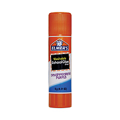 Elmer's Disappearing Purple School Glue Stick, 0.21 oz, Dries Clear, 12/Pack (E1559)