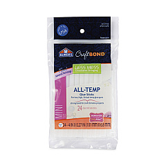 Elmer's CraftBond Less Mess All-Temp Glue Sticks, 0.27" x 4", Dries Clear, 24/Pack (E6055)
