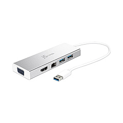 j5create Dual Monitor Docking Station for PC/Mac, Silver (JUD380)