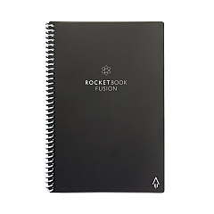 Rocketbook Fusion Smart Notebook, Seven Assorted Page Formats, Black Cover, 8.8 x 6, 21 Sheets (EVRFERCAFR)