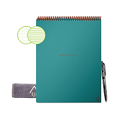 Rocketbook Flip Smart Notepad, Teal Cover, Lined/Dot Grid Rule, 8.5 x 11, White, 16 Sheets (FLPLRCCCE)