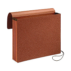 Earthwise by Pendaflex Recycled Expanding Wallet, 5.25" Expansion, 1 Section, Elastic Cord Closure, Legal Size, Redrope (E1075G)