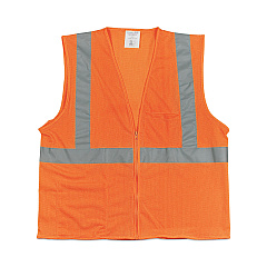PIP Zipper Safety Vest, Large, Hi-Viz Orange (302MVGZORL)