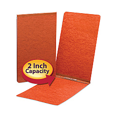 Smead Prong Fastener Premium Pressboard Report Cover, Two-Piece Prong Fastener, 2" Capacity, 8.5 x 14, Red/Red, 25/Box (81732BX)