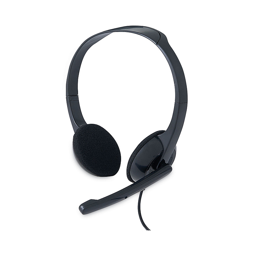 Verbatim 70721 Binaural Over The Head Headset with Microphone, Black