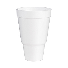 Dart Foam Drink Cups, 32 oz, Tapered Bottom, White, 25/Bag, 20 Bags/Carton (32AJ32)